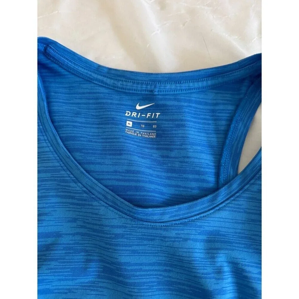 Nike Dri-FIT Tank Top XL Blue Heathered Racerback Run Club‎